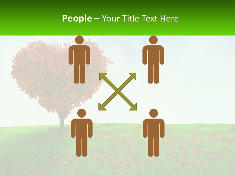 Tree In The Form Of Heart PowerPoint Template