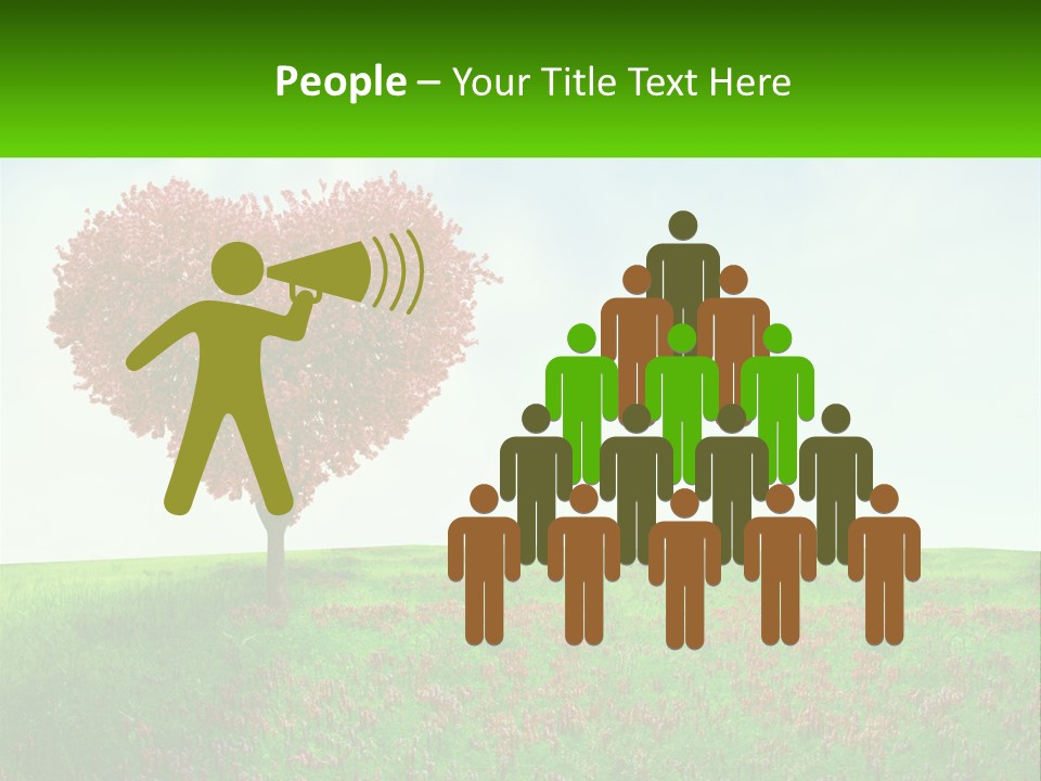 Tree In The Form Of Heart PowerPoint Template