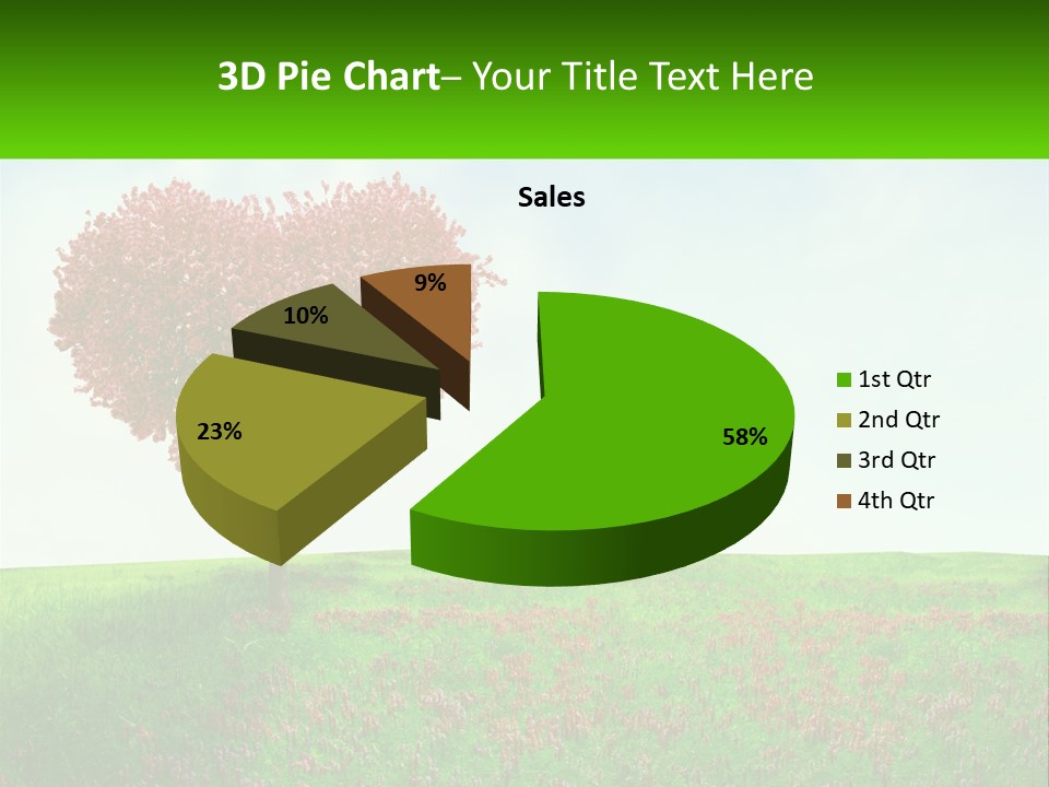 Tree In The Form Of Heart PowerPoint Template