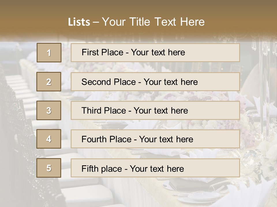 Wedding Table For Guests PowerPoint Template