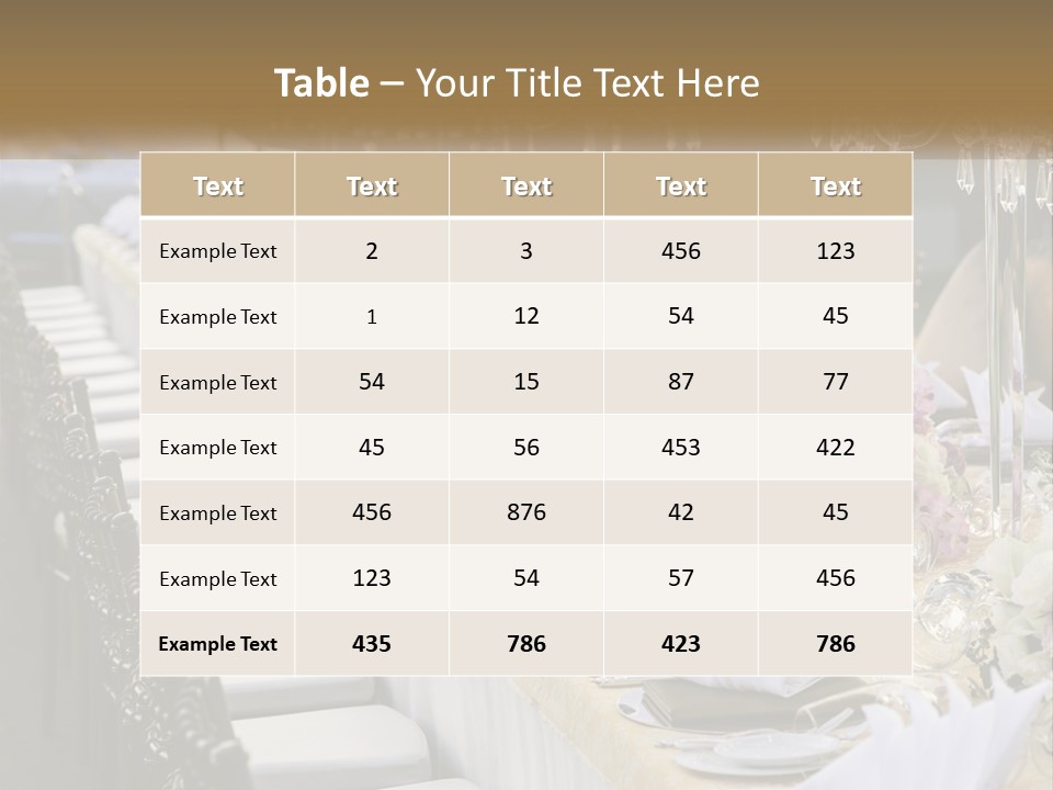Wedding Table For Guests PowerPoint Template