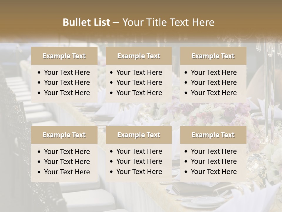 Wedding Table For Guests PowerPoint Template