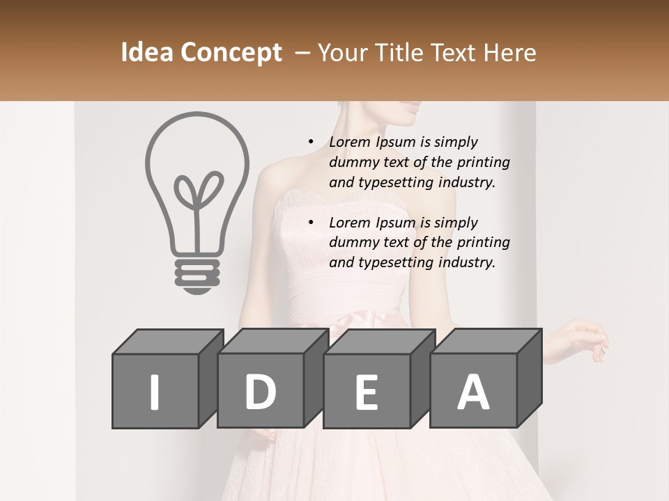 Girl In A Pink Dress PowerPoint Template