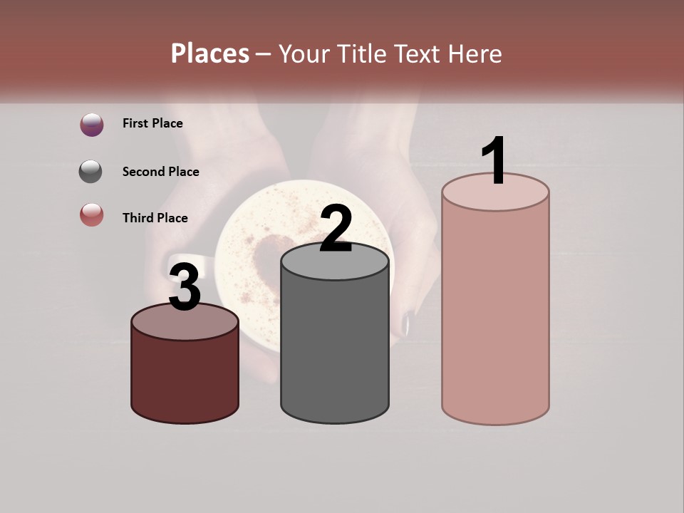 Heart On Coffee Foam In Female Hands PowerPoint Template