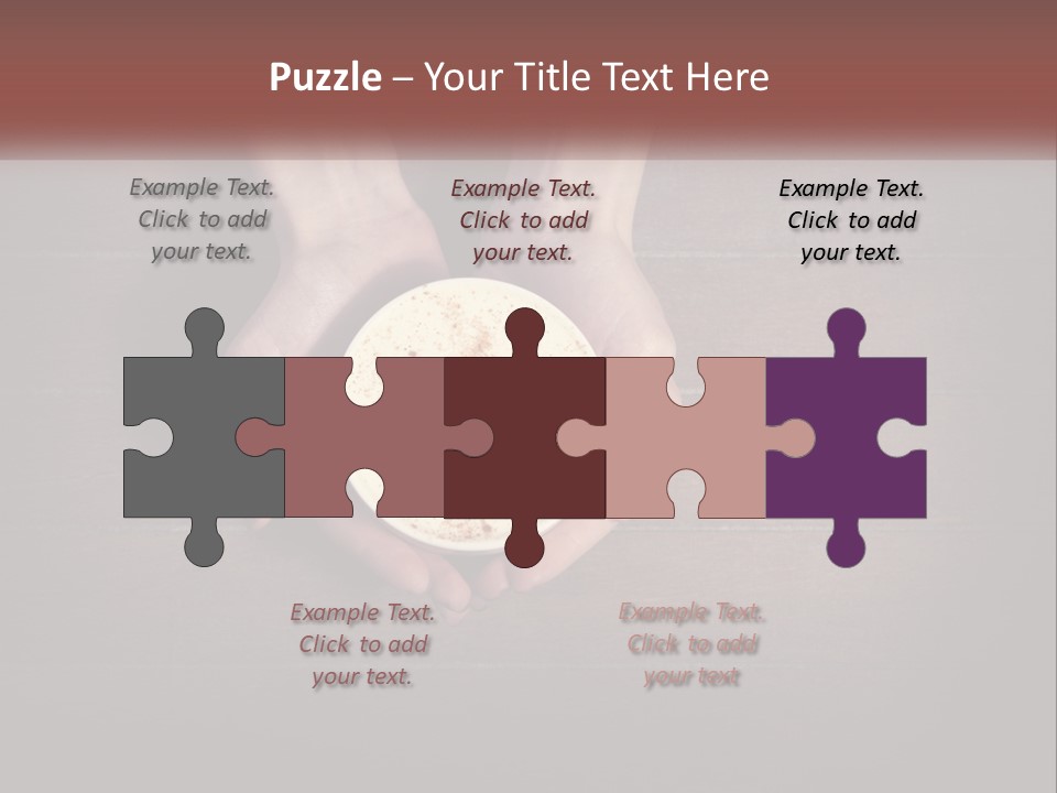 Heart On Coffee Foam In Female Hands PowerPoint Template