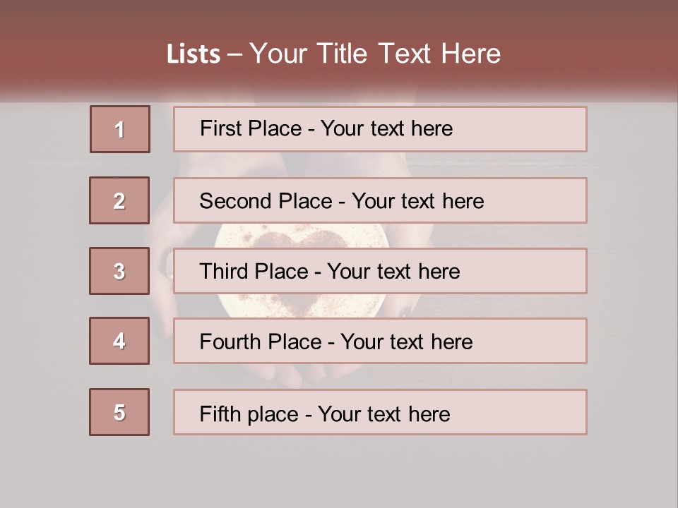 Heart On Coffee Foam In Female Hands PowerPoint Template