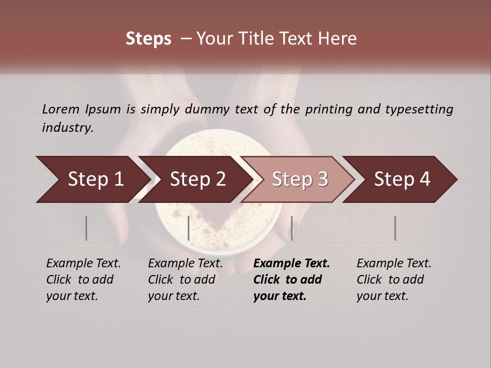 Heart On Coffee Foam In Female Hands PowerPoint Template