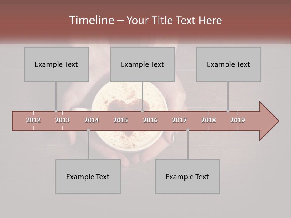 Heart On Coffee Foam In Female Hands PowerPoint Template