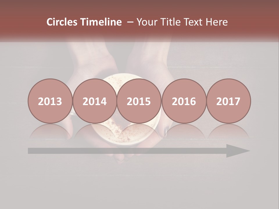 Heart On Coffee Foam In Female Hands PowerPoint Template