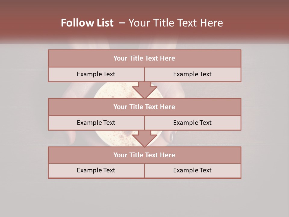 Heart On Coffee Foam In Female Hands PowerPoint Template