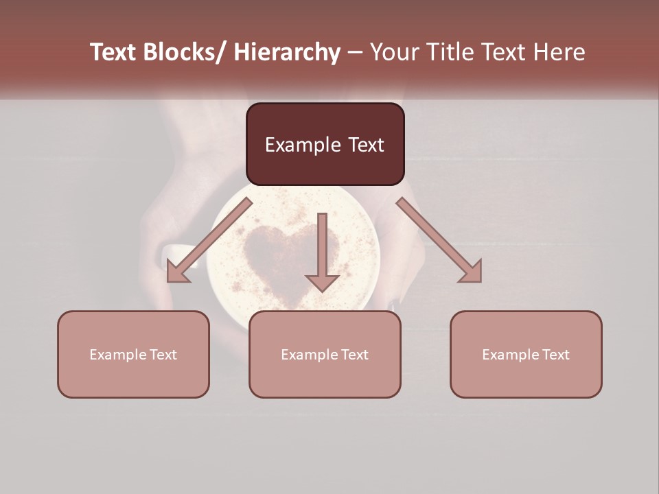 Heart On Coffee Foam In Female Hands PowerPoint Template