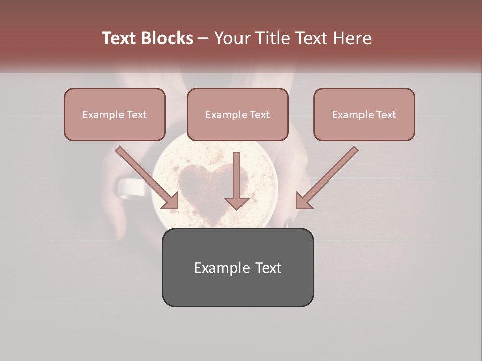 Heart On Coffee Foam In Female Hands PowerPoint Template
