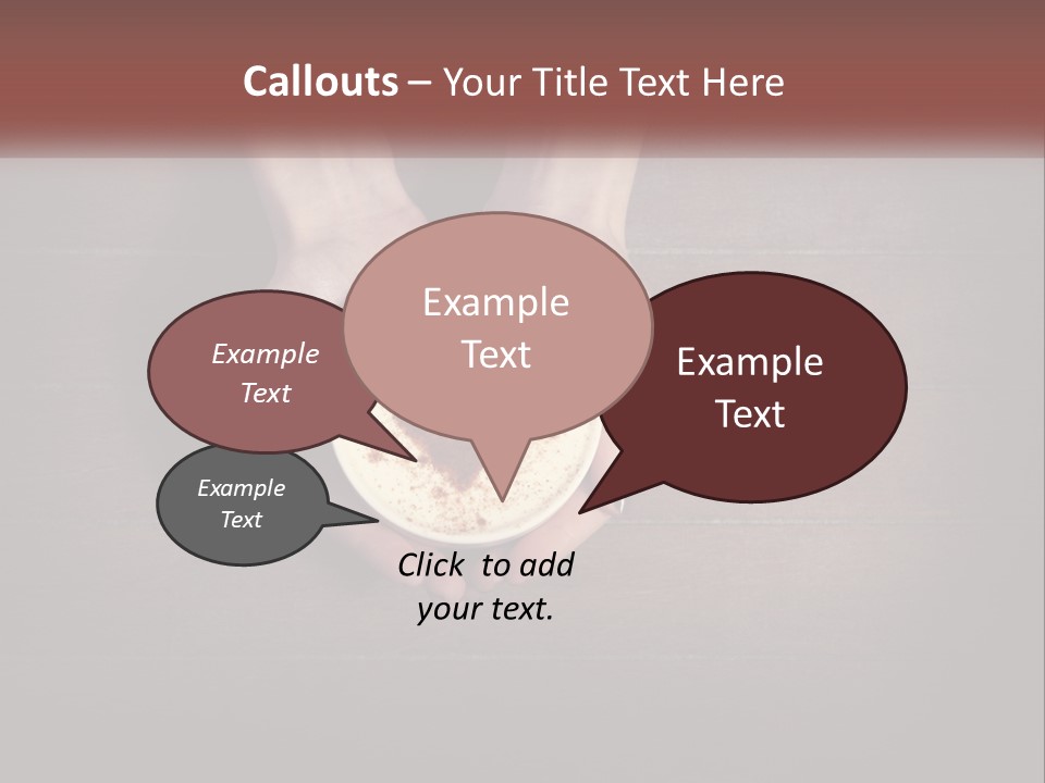Heart On Coffee Foam In Female Hands PowerPoint Template