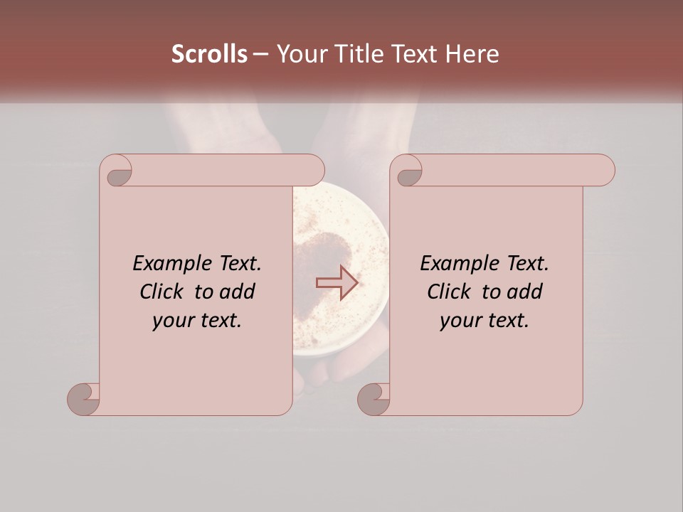 Heart On Coffee Foam In Female Hands PowerPoint Template