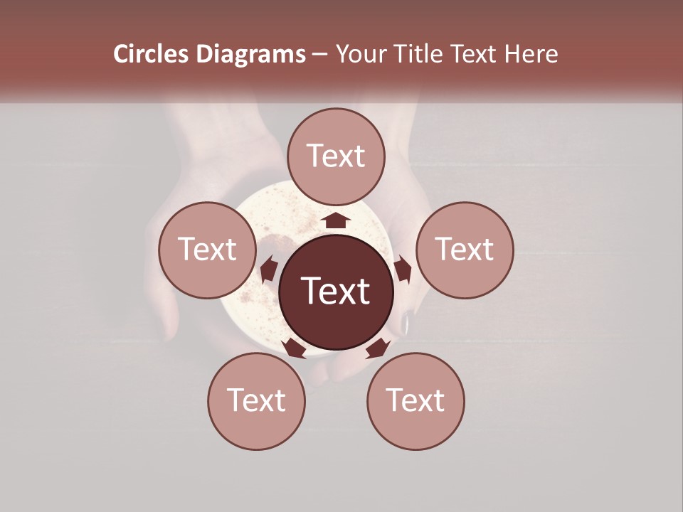 Heart On Coffee Foam In Female Hands PowerPoint Template