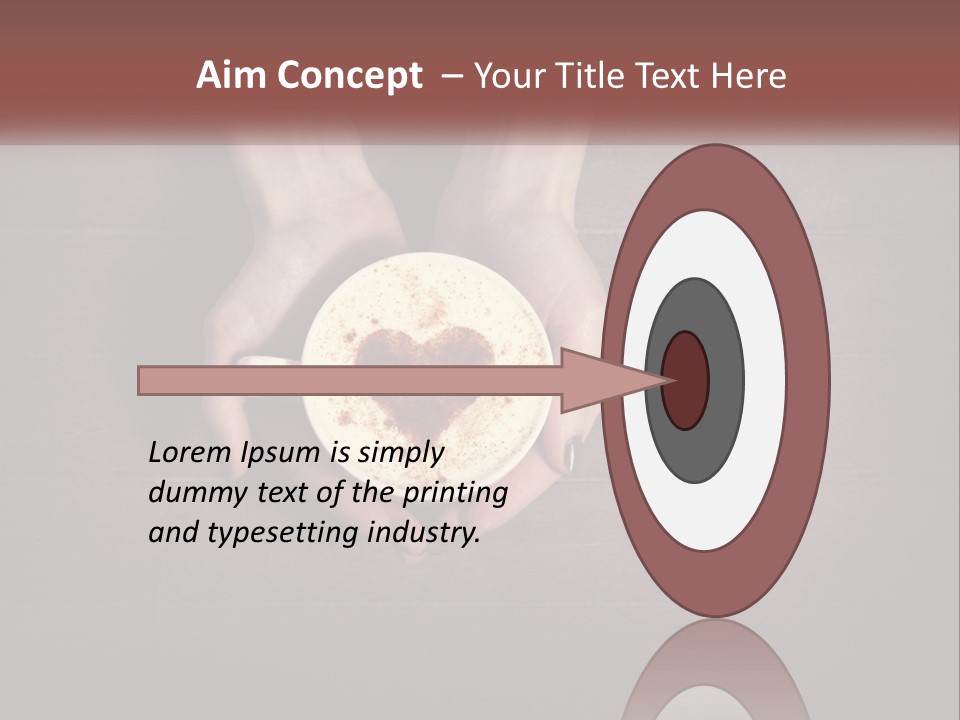 Heart On Coffee Foam In Female Hands PowerPoint Template