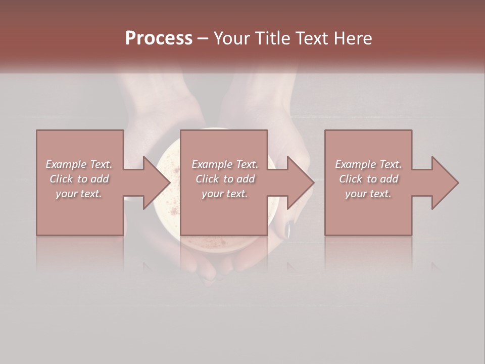 Heart On Coffee Foam In Female Hands PowerPoint Template