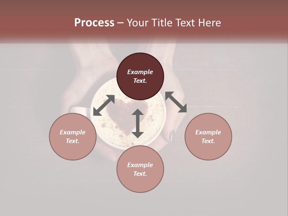Heart On Coffee Foam In Female Hands PowerPoint Template