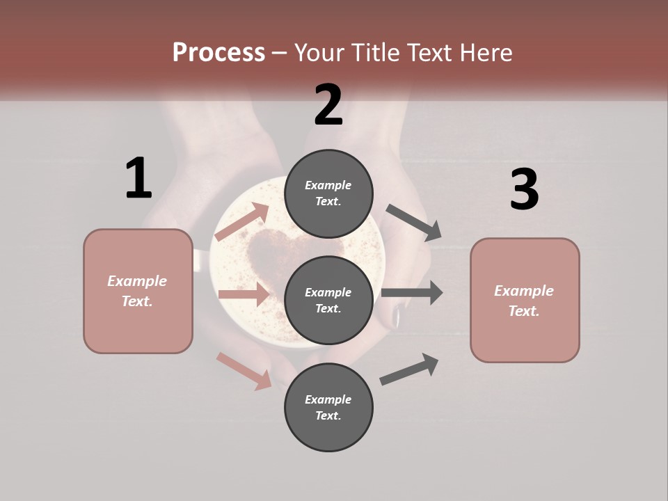 Heart On Coffee Foam In Female Hands PowerPoint Template