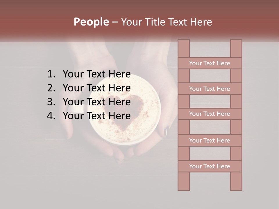 Heart On Coffee Foam In Female Hands PowerPoint Template