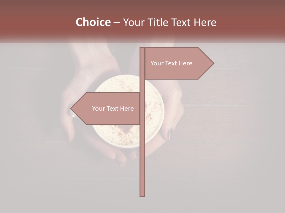 Heart On Coffee Foam In Female Hands PowerPoint Template