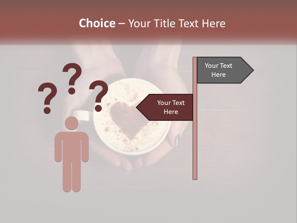 Heart On Coffee Foam In Female Hands PowerPoint Template