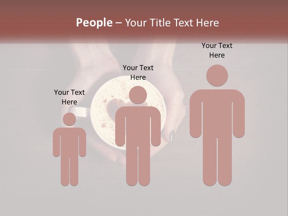 Heart On Coffee Foam In Female Hands PowerPoint Template