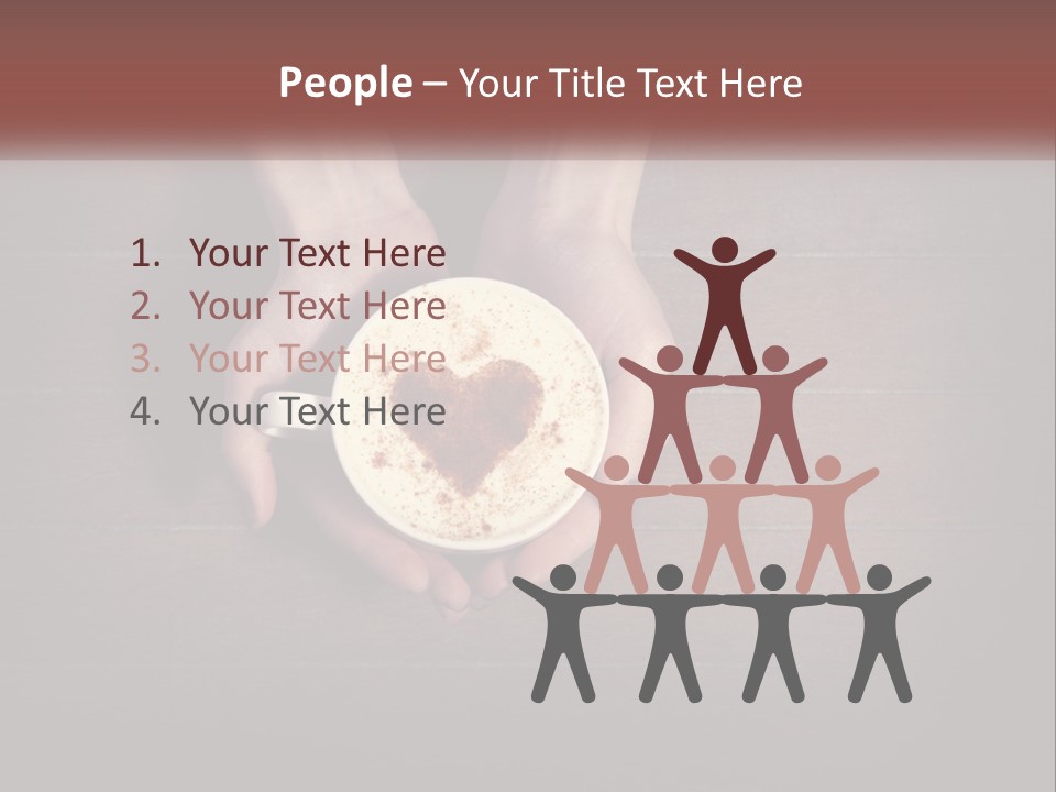 Heart On Coffee Foam In Female Hands PowerPoint Template