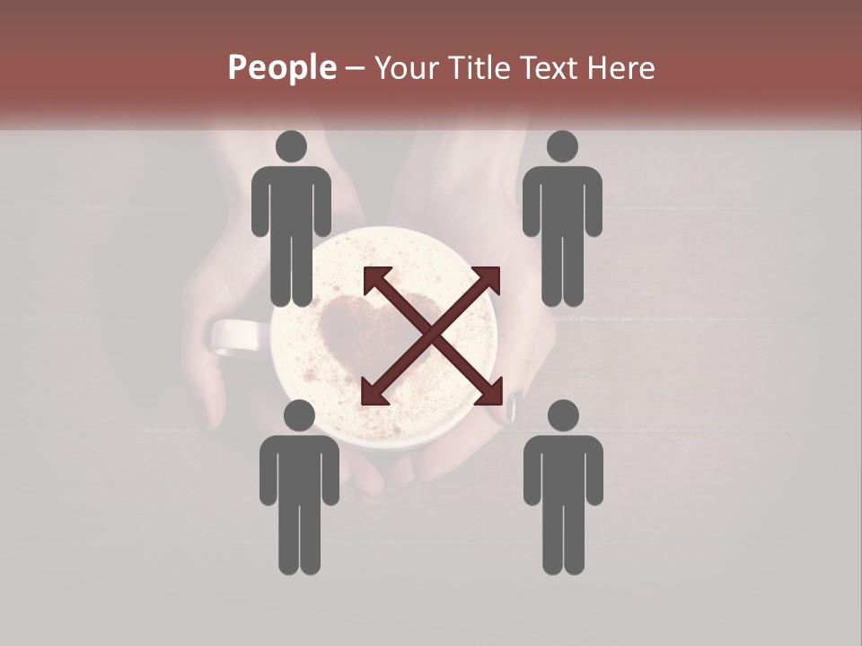 Heart On Coffee Foam In Female Hands PowerPoint Template