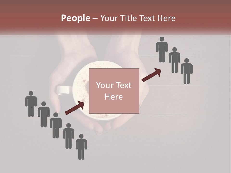 Heart On Coffee Foam In Female Hands PowerPoint Template