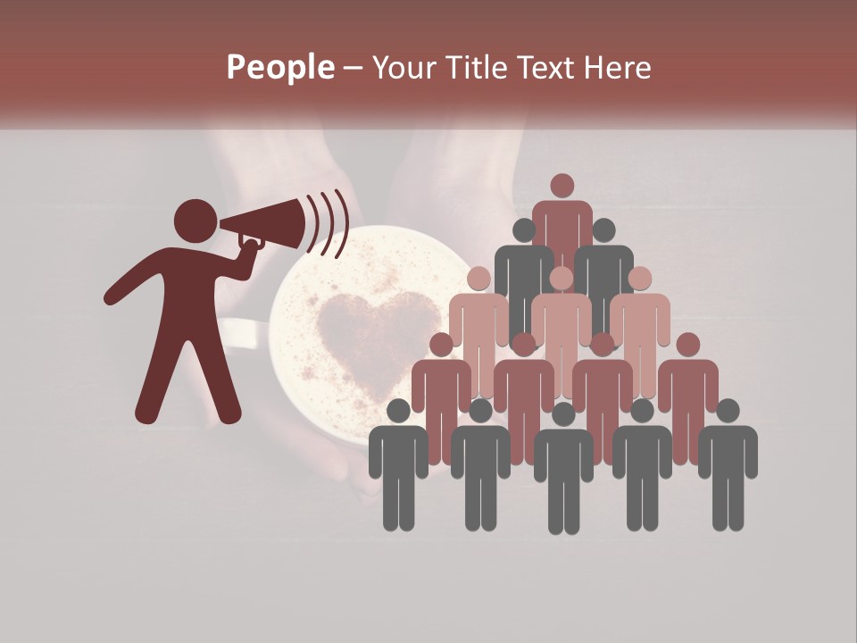 Heart On Coffee Foam In Female Hands PowerPoint Template