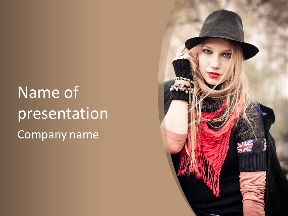 The Girl In The Hat PowerPoint Template