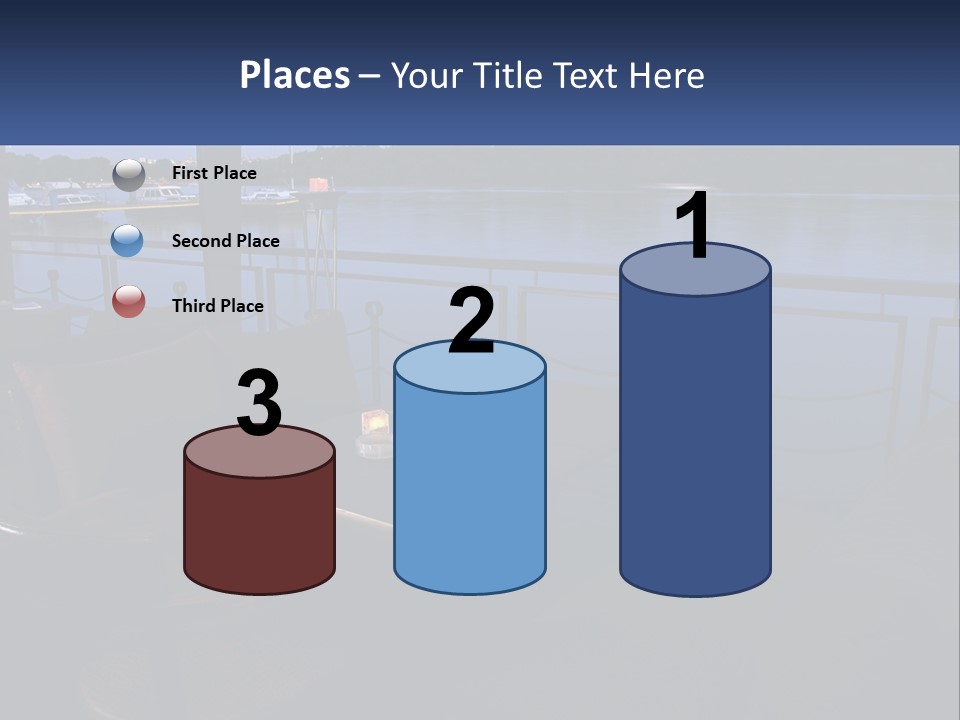 Cafe Tables By The Water PowerPoint Template