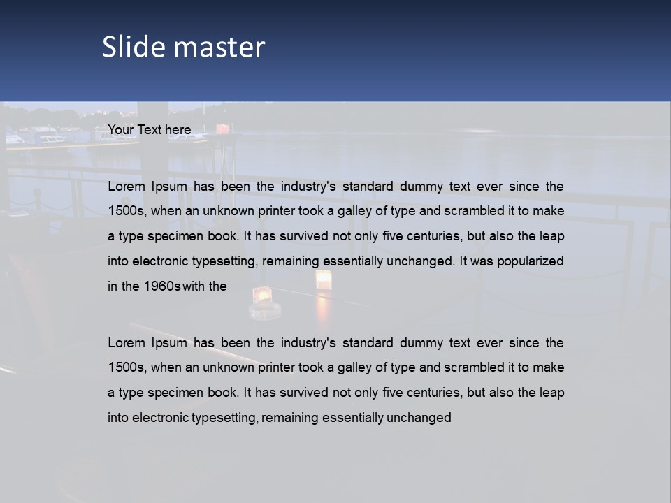 Cafe Tables By The Water PowerPoint Template