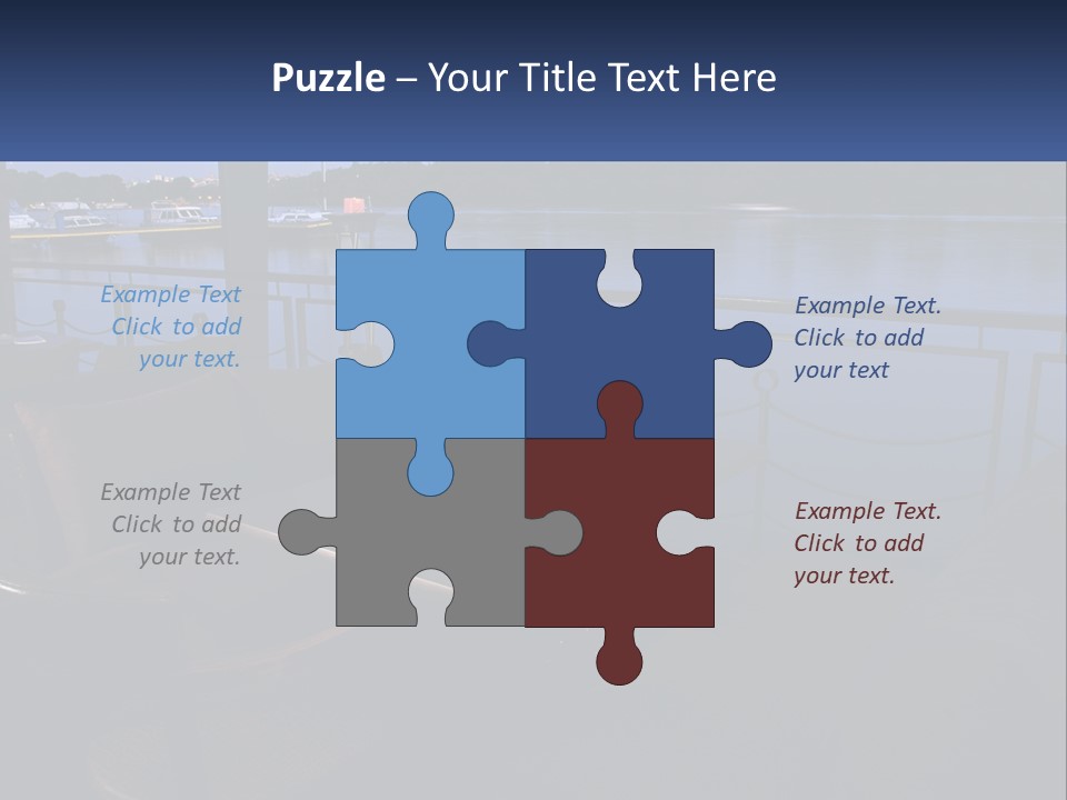 Cafe Tables By The Water PowerPoint Template