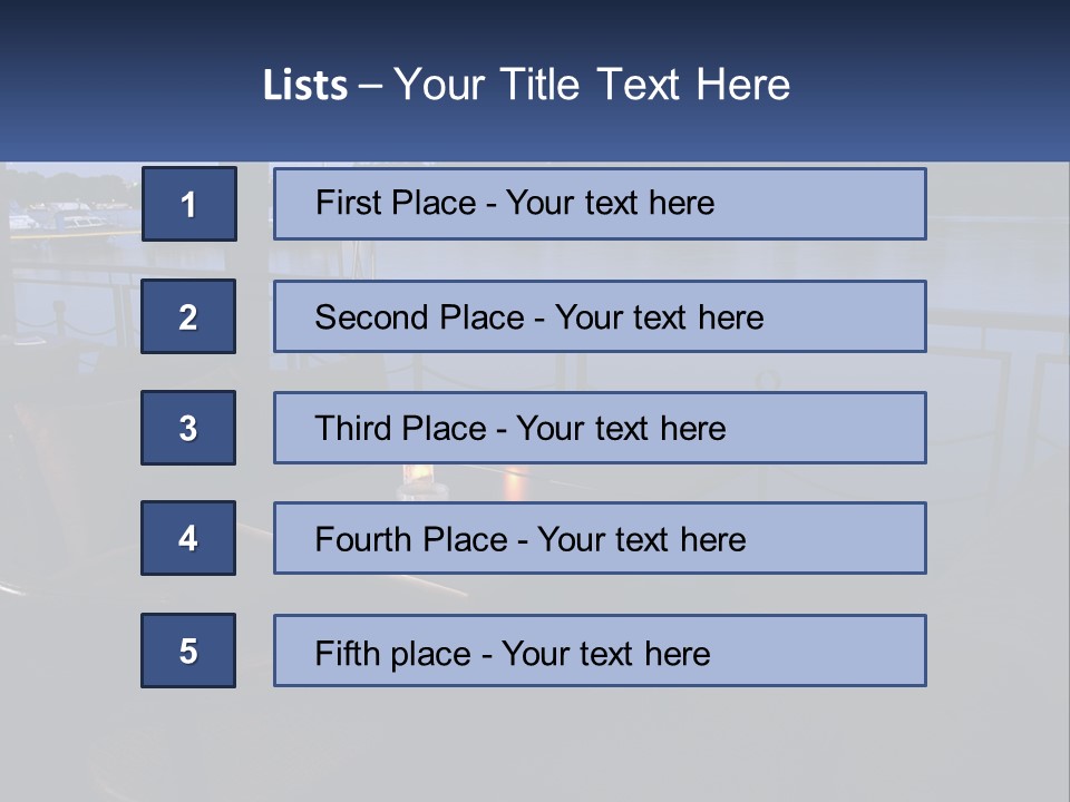 Cafe Tables By The Water PowerPoint Template