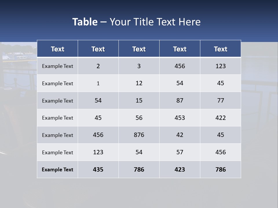 Cafe Tables By The Water PowerPoint Template