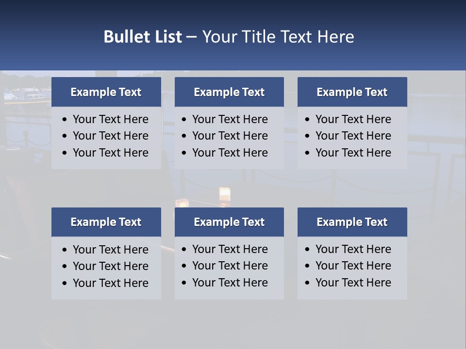 Cafe Tables By The Water PowerPoint Template