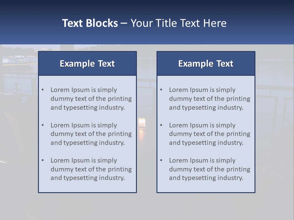 Cafe Tables By The Water PowerPoint Template