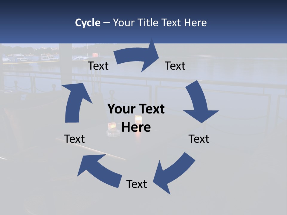 Cafe Tables By The Water PowerPoint Template