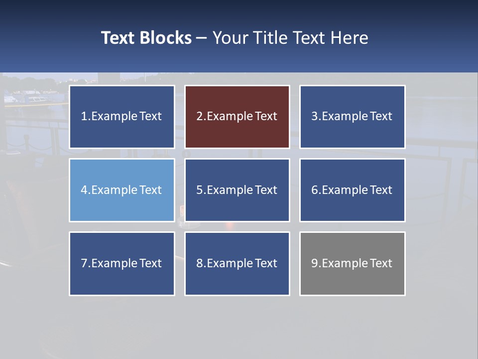 Cafe Tables By The Water PowerPoint Template