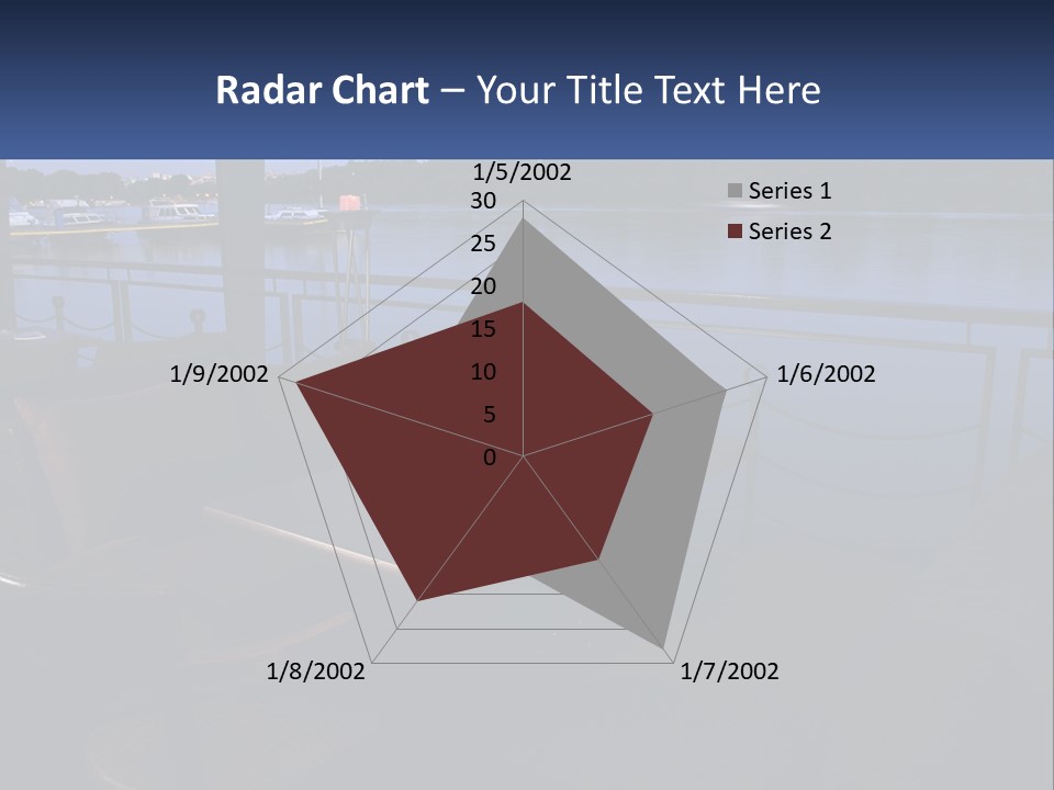 Cafe Tables By The Water PowerPoint Template