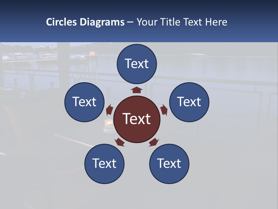 Cafe Tables By The Water PowerPoint Template