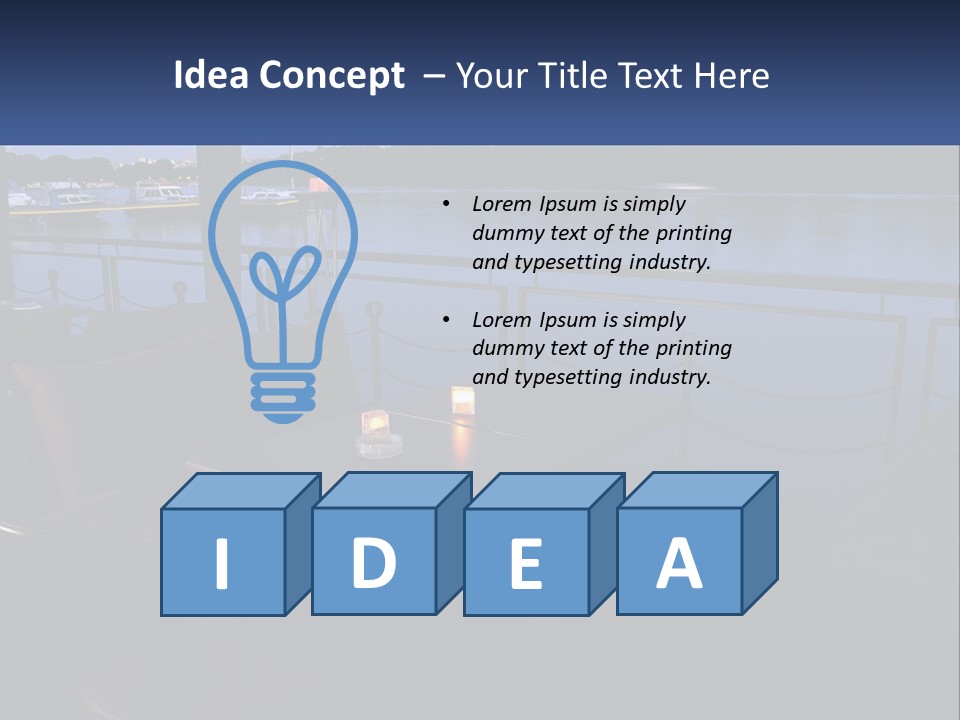 Cafe Tables By The Water PowerPoint Template