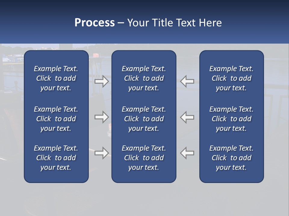 Cafe Tables By The Water PowerPoint Template