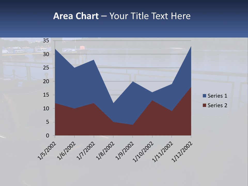 Cafe Tables By The Water PowerPoint Template