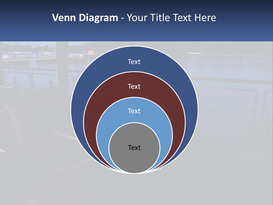 Cafe Tables By The Water PowerPoint Template