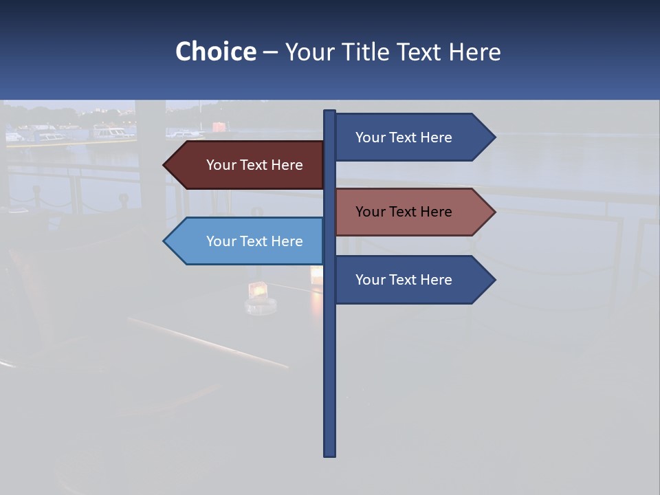 Cafe Tables By The Water PowerPoint Template