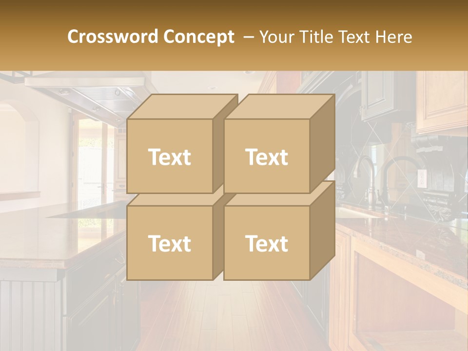 Interior Of A Large Kitchen PowerPoint Template