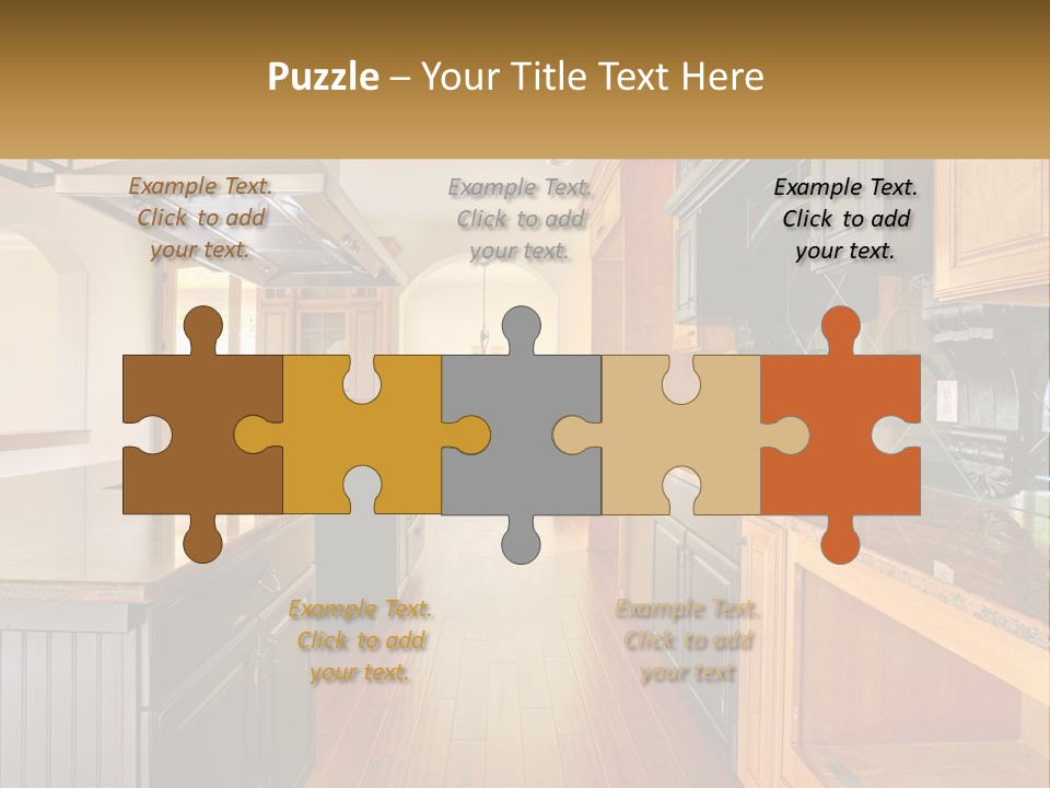 Interior Of A Large Kitchen PowerPoint Template